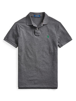 Polo Ralph Lauren Short Sleeve Custom Slim Fit Polo Shirt, Barclay Heather
