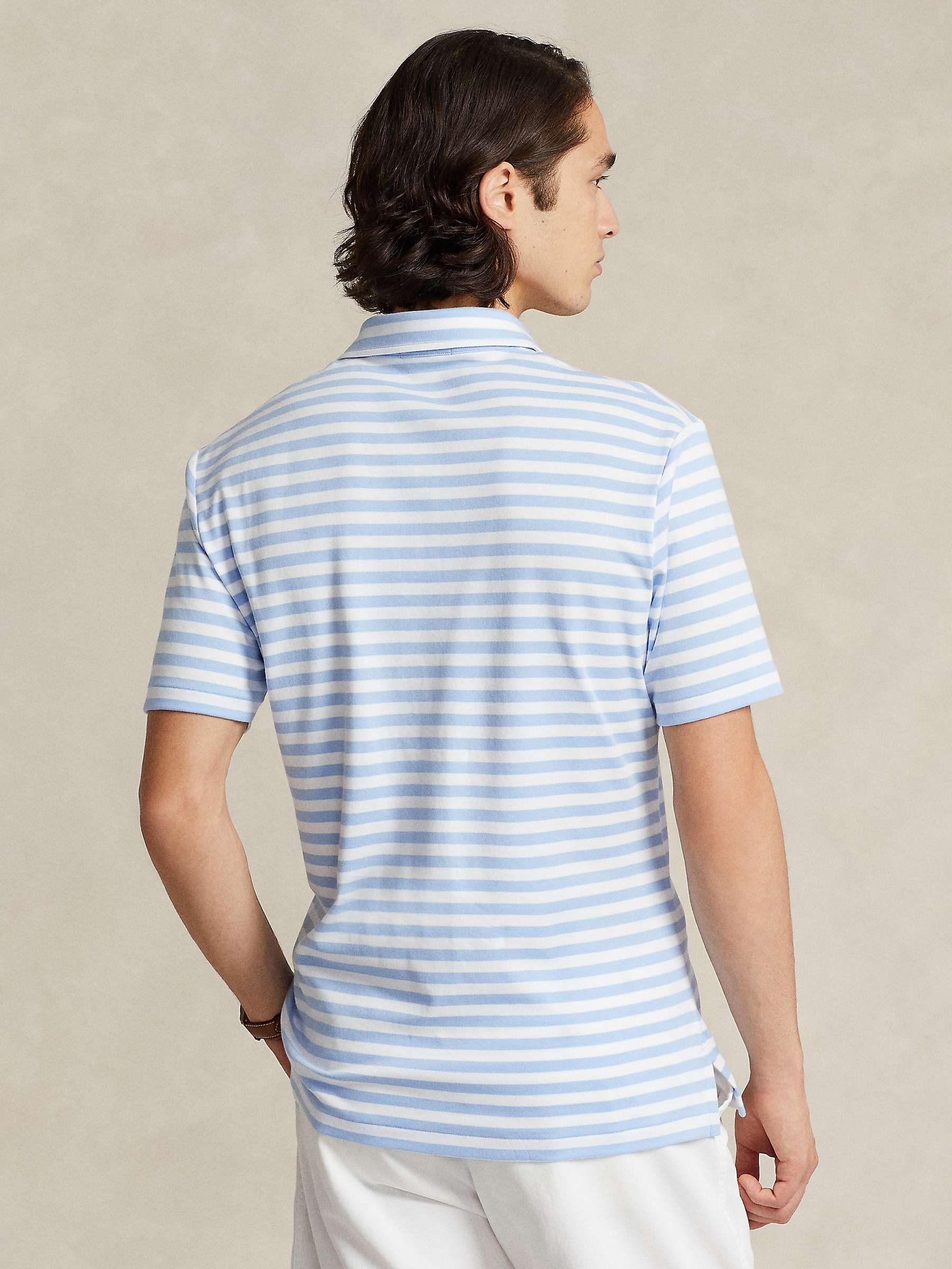 Buy Ralph Lauren Slim Fit Soft Cotton Polo Shirt, Austin Blue/White Online at johnlewis.com