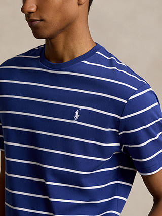 Polo Ralph Lauren Striped Cotton T-shirt, Fall Royal/White