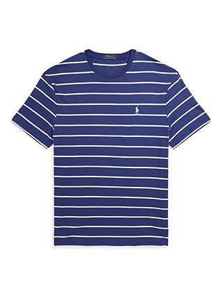 Polo Ralph Lauren Striped Cotton T-shirt, Fall Royal/White