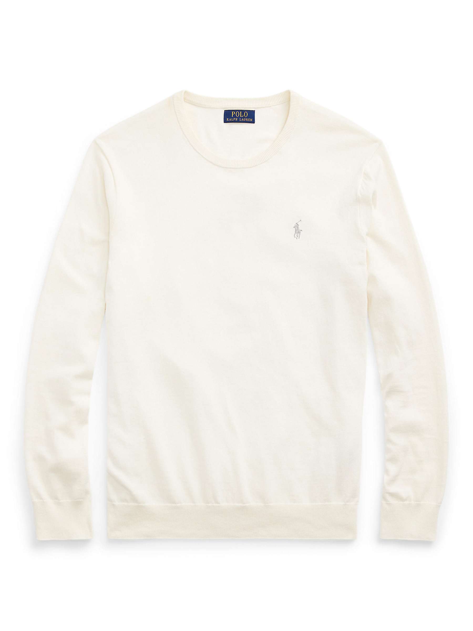 Buy Ralph Lauren Slim Fit Textured Cotton Sweater, Antique Cream Online at johnlewis.com