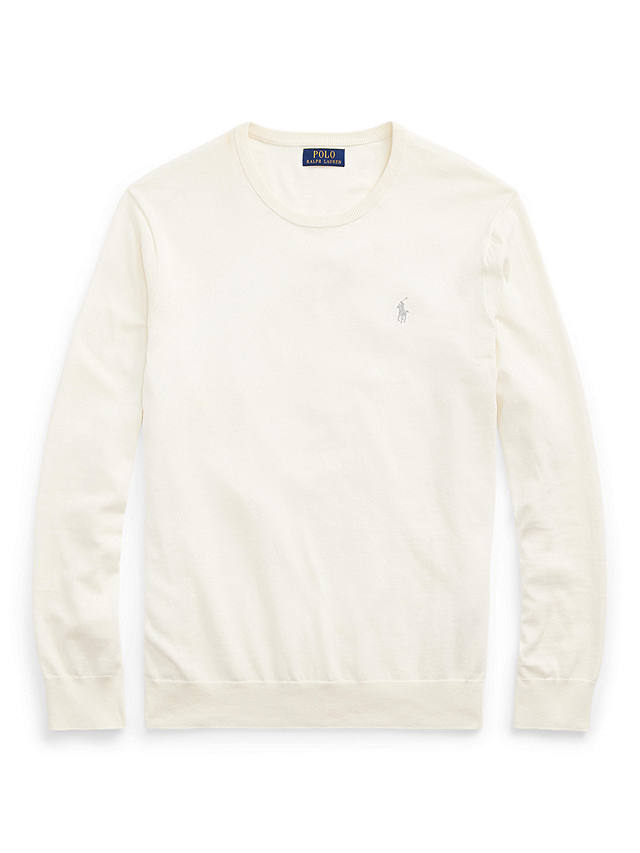 Ralph Lauren Slim Fit Textured Cotton Sweater, Antique Cream