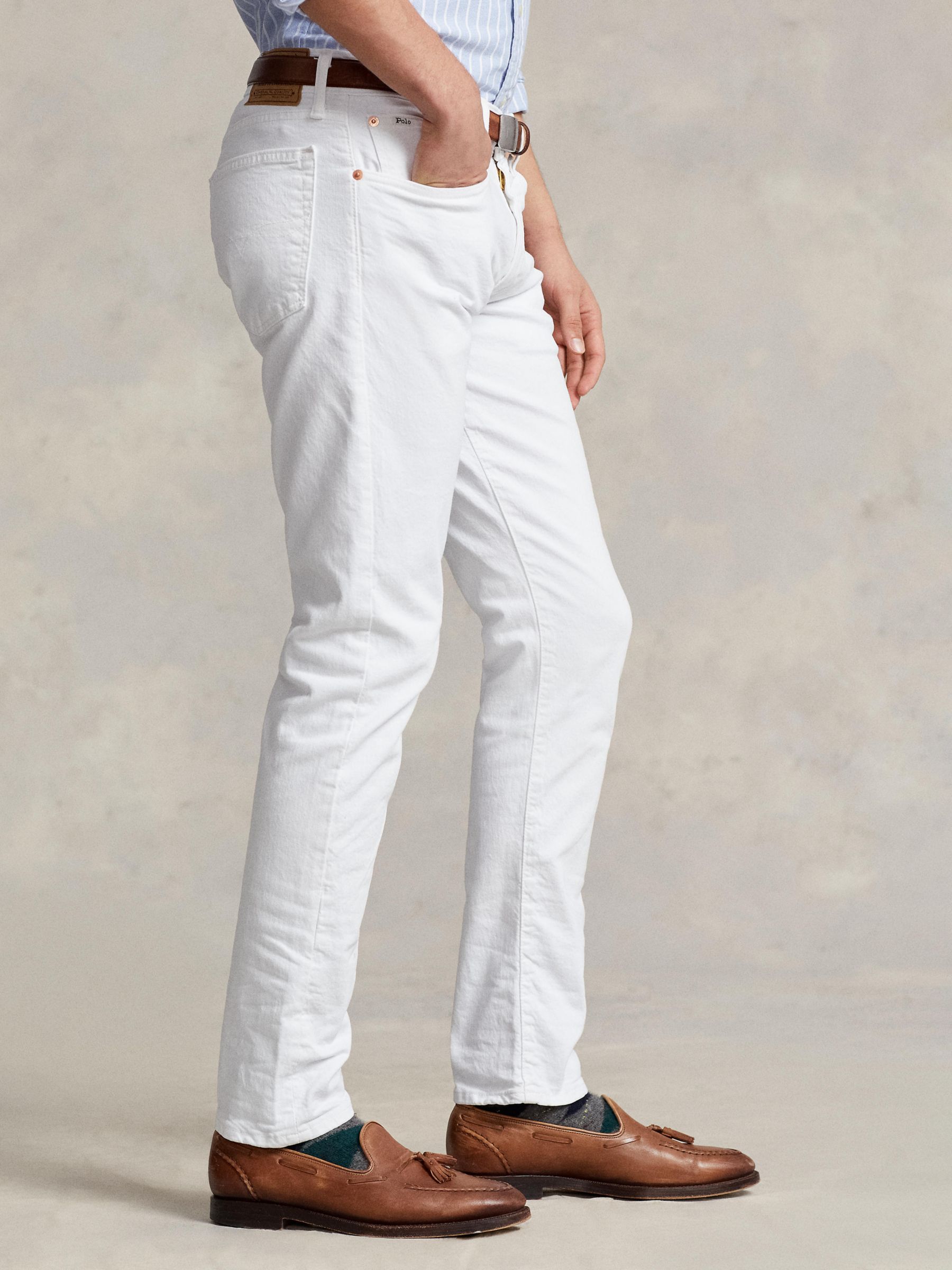Polo Ralph Lauren Sullivan Slim Stretch Fit Five Pocket Jeans, White at ...