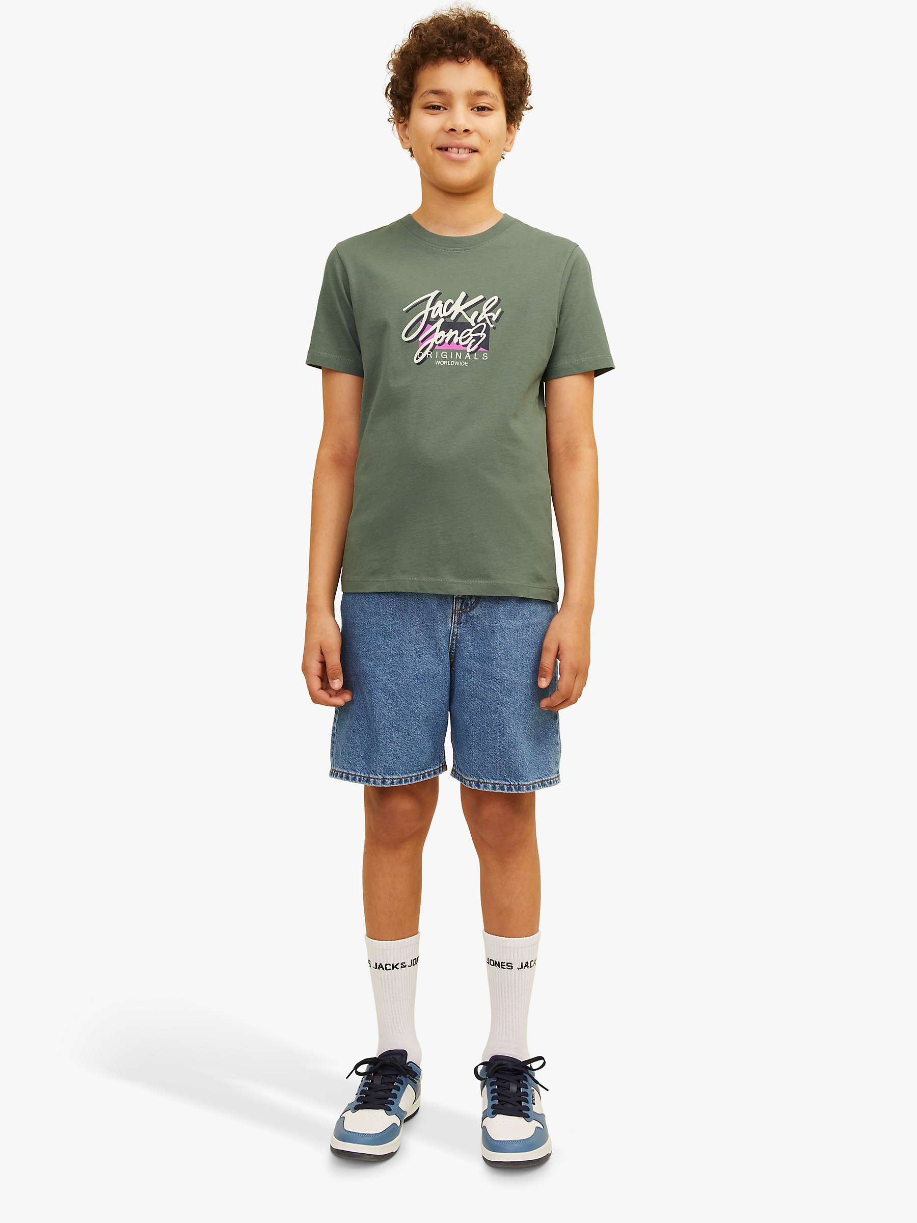 Buy Jack & Jones Kids' Fastrunner 1 Script Logo T-Shirt, Laurel Wreath Online at johnlewis.com