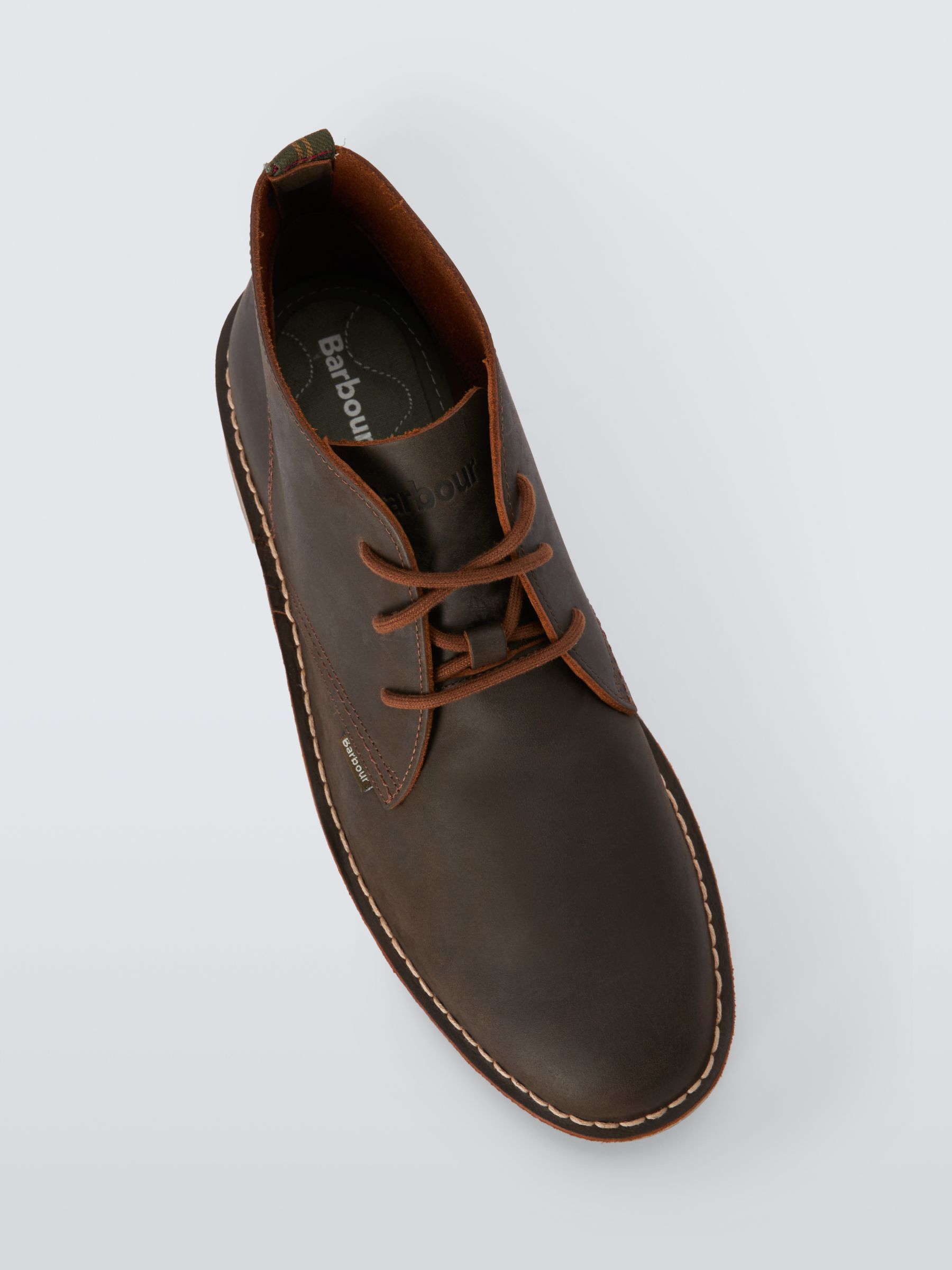 Buy Barbour Siton Leather Desert Boots, Beeswax Online at johnlewis.com