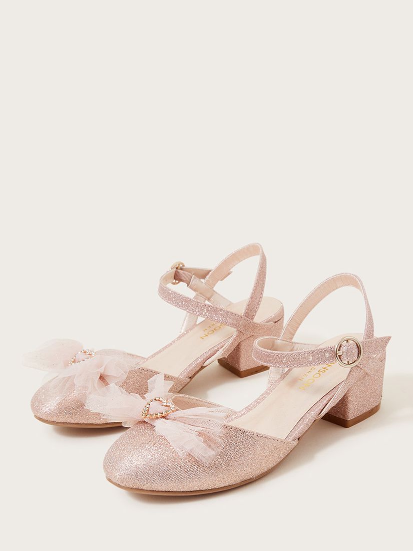 Monsoon Kids' Ballerina Glitter Heels, Pink, A4