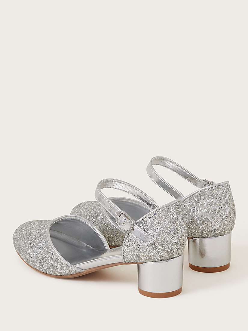 Buy Monsoon Kids' Glitter Heels, Silver Online at johnlewis.com