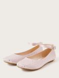 Monsoon Kids' Diamante Ballerina Flats, Pink