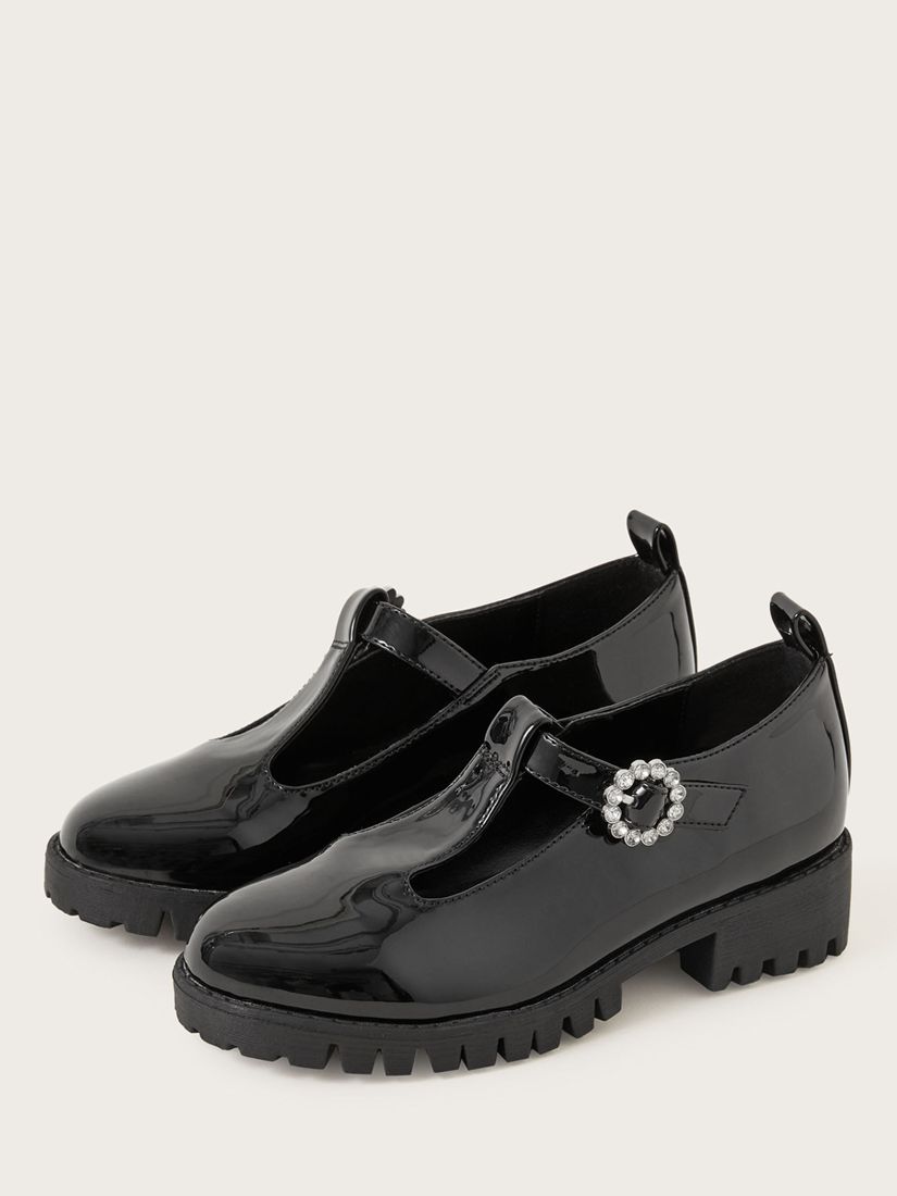 Buy Monsoon Kids' Patent Buckle Detail Mary Jane Shoes, Black Online at johnlewis.com