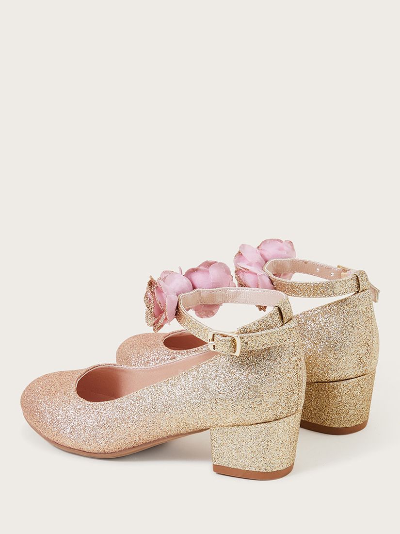 Buy Monsoon Kids' Ombre Flower Glitter Heels, Pink Online at johnlewis.com