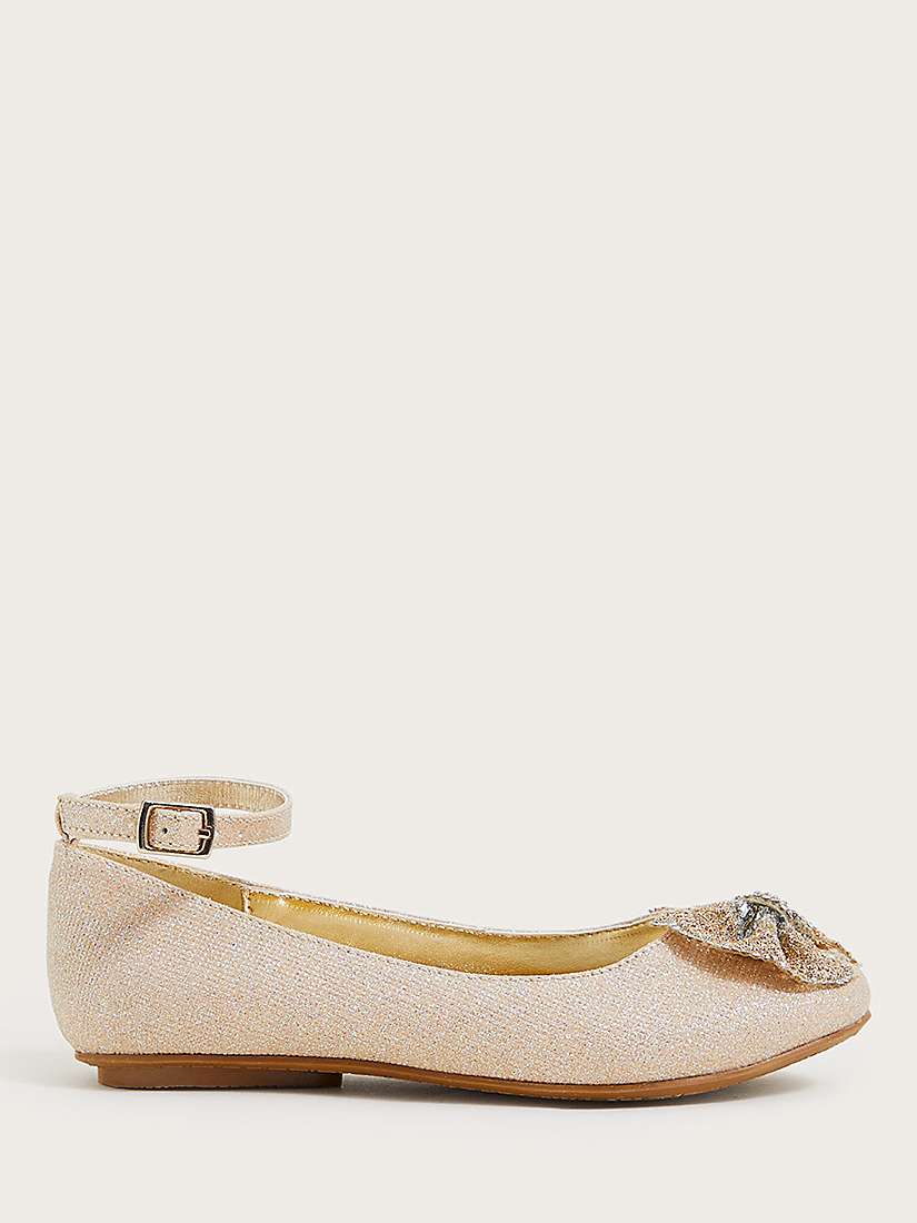 Buy Monsoon Kids' Polly Shimmer Shoes, Gold Online at johnlewis.com