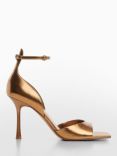 Mango Bonet Metallic Sandals, Copper