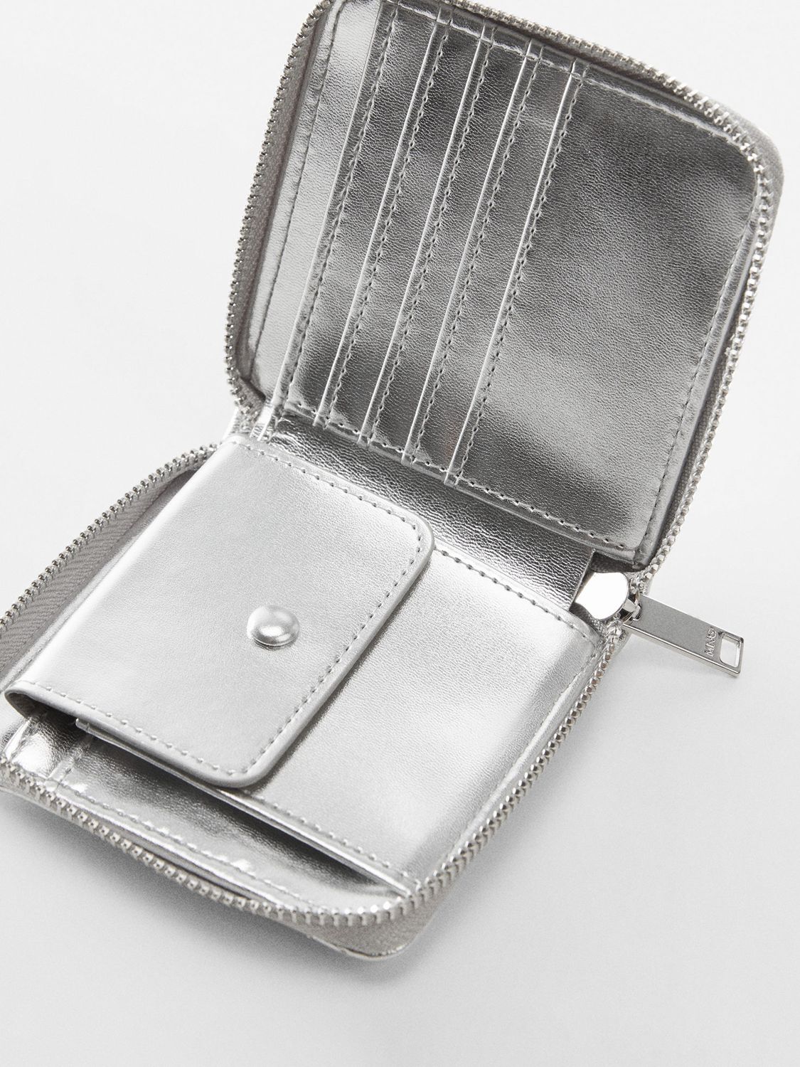 Buy Mango Quark Quilted Purse, Silver Online at johnlewis.com