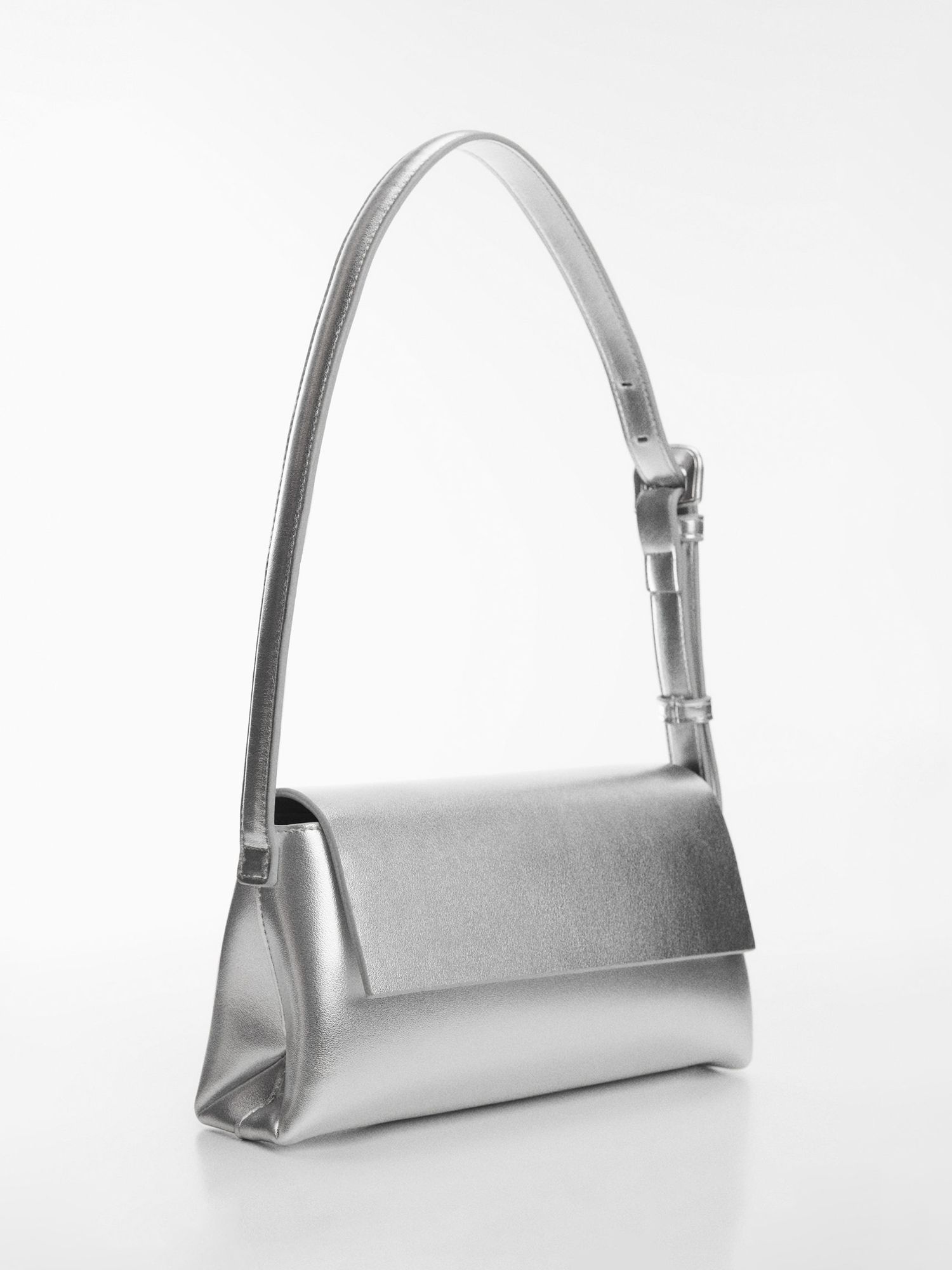 Mango Lucer Medium Sholder Bag, Silver £29.99
