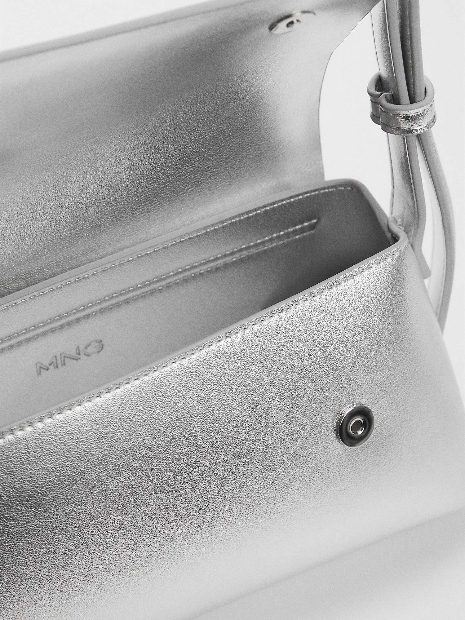 Buy Mango Lucer Medium Sholder Bag, Silver Online at johnlewis.com
