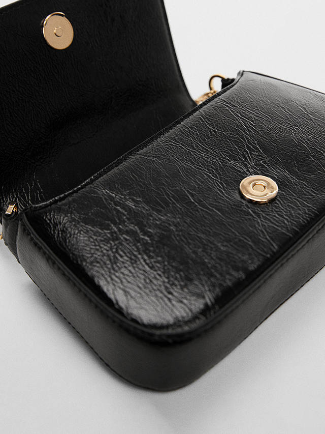 Mango Ice Patent Faux Leather Handbag, Black
