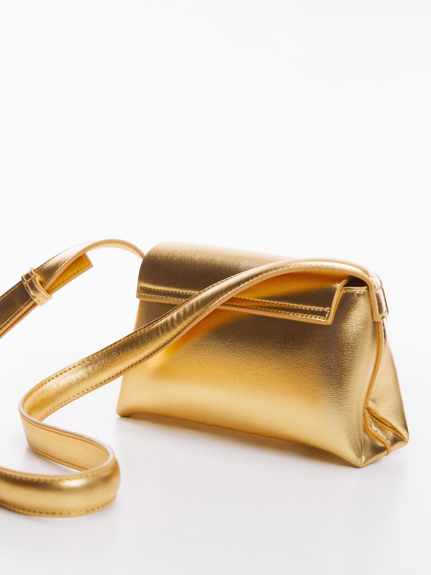 Buy Mango Lucer Small Crossbody Bag, Gold Online at johnlewis.com