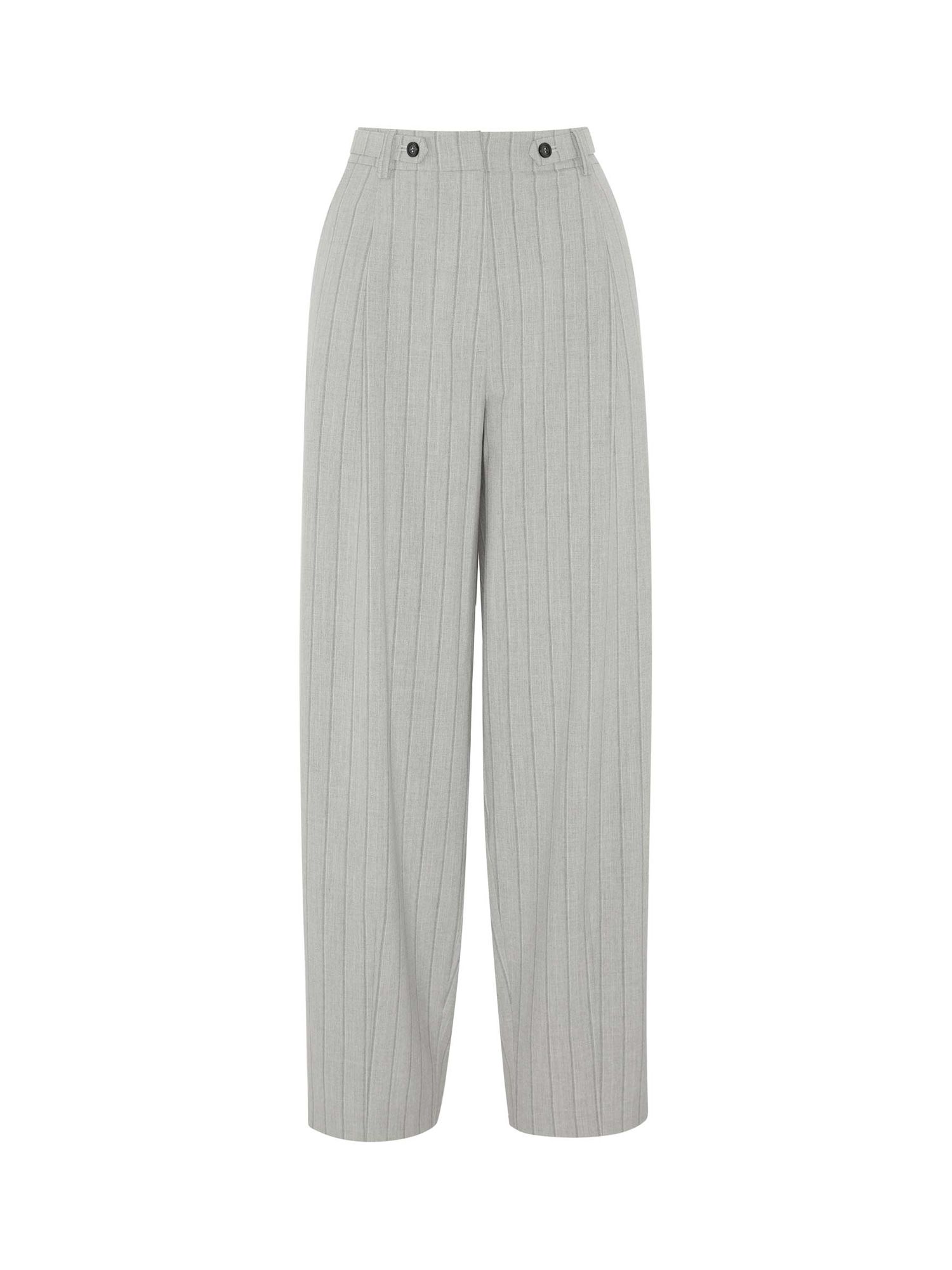 Vivere By Savannah Miller Ella Stripe Balloon Leg Trousers, Light Grey, 12