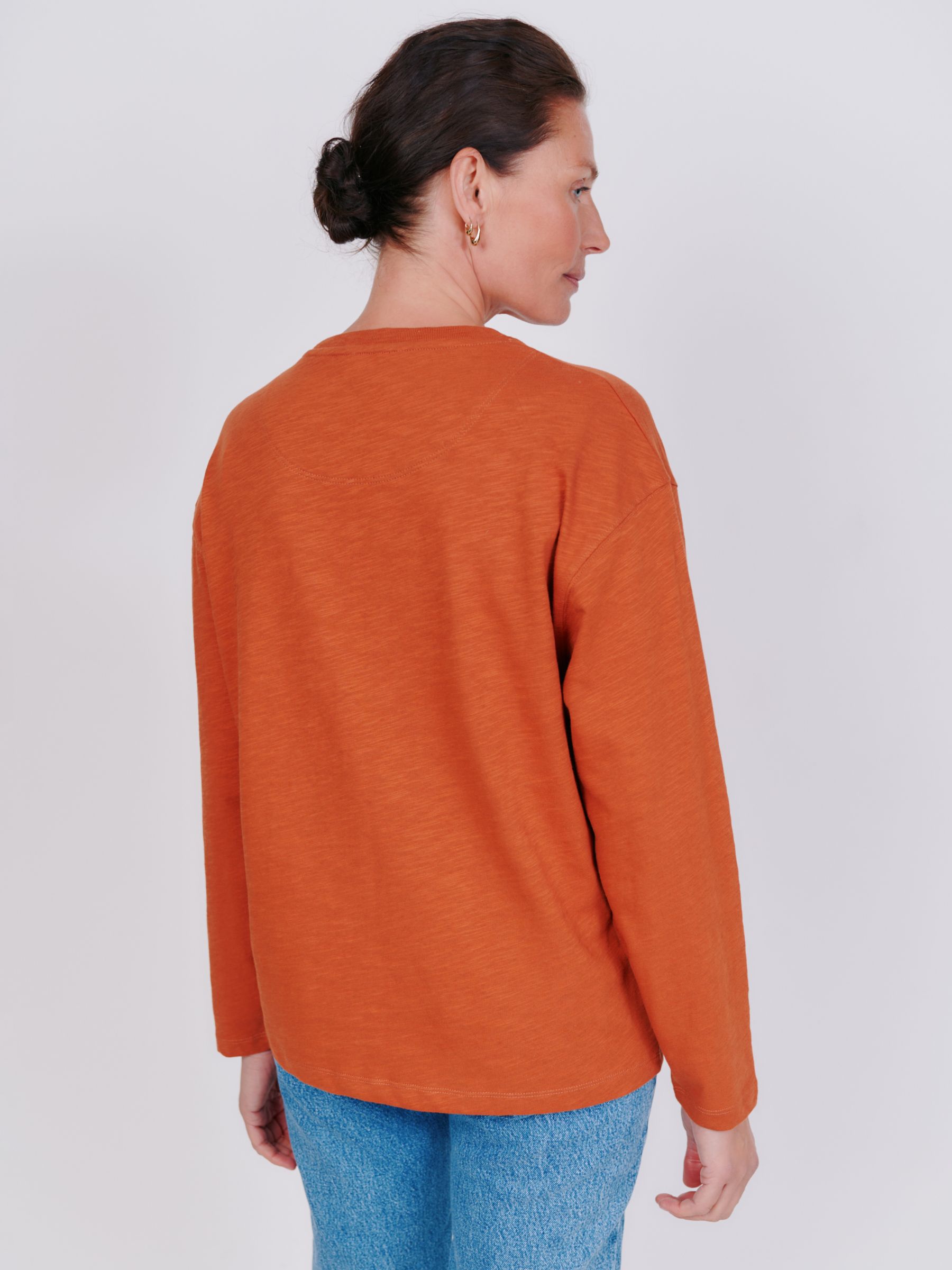 Buy Vivere By Savannah Miller Mae Cotton Jersey Top, Rust Online at johnlewis.com