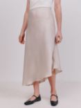 Vivere By Savannah Miller Eden Satin Asymmetric Hem Midi Skirt
