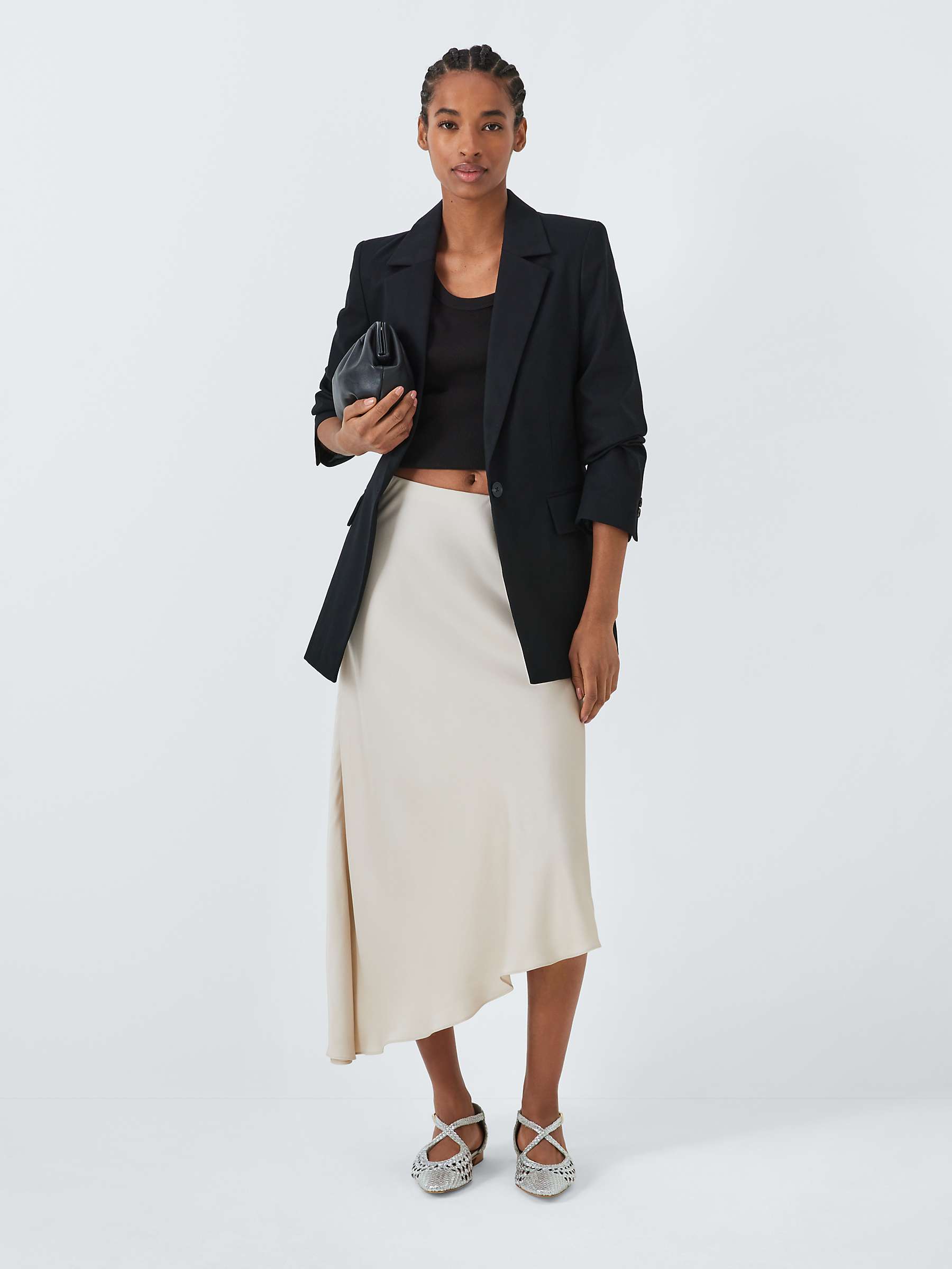 Buy Vivere By Savannah Miller Eden Satin Asymmetric Hem Midi Skirt Online at johnlewis.com
