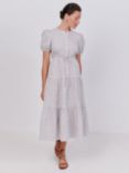 Vivere By Savannah Miller Sky Gingham Tiered Midi Dress, Multi