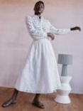 Vivere By Savannah Miller Valentina Broderie Anglaise Midi Skirt, White