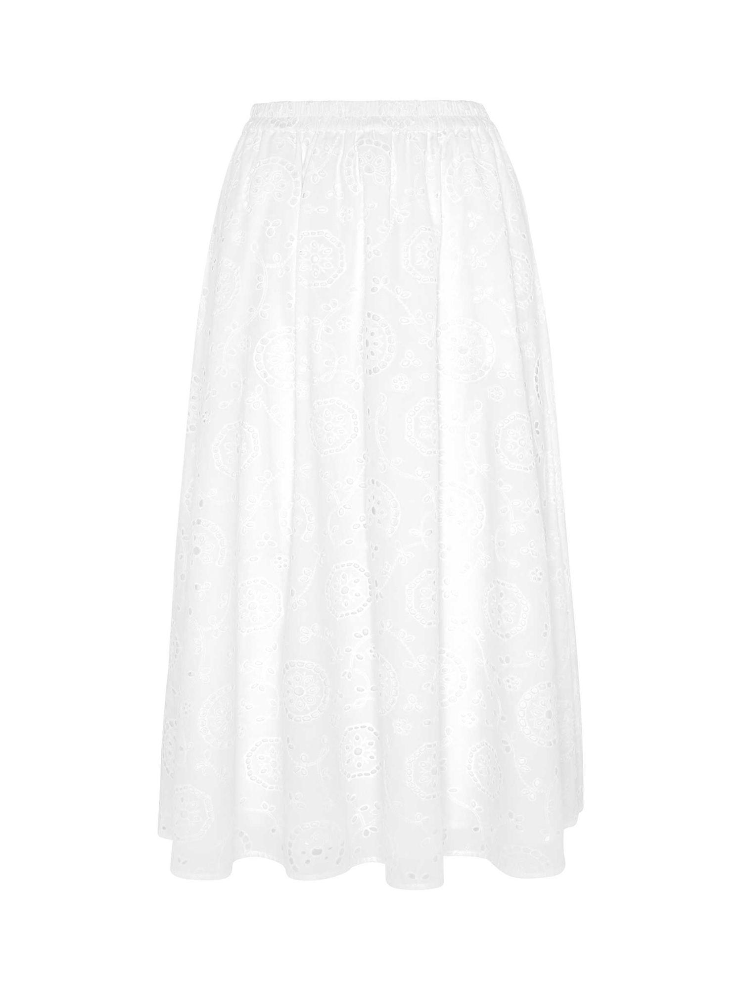 Vivere By Savannah Miller Valentina Broderie Anglaise Midi Skirt, White, 6
