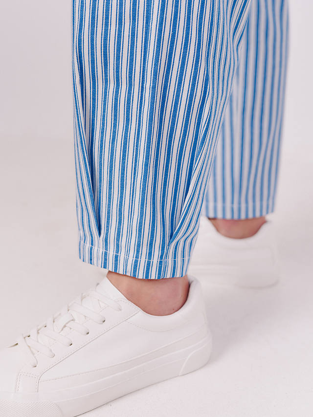 Vivere By Savannah Miller Joseph Stripe Tapered Trousers, Indigo/White