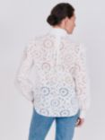 Vivere By Savannah Miller Ava Broderie Anglaise Puff Sleeve Blouse, White