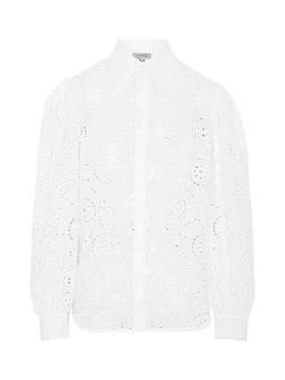 Vivere By Savannah Miller Ava Broderie Anglaise Puff Sleeve Blouse, White