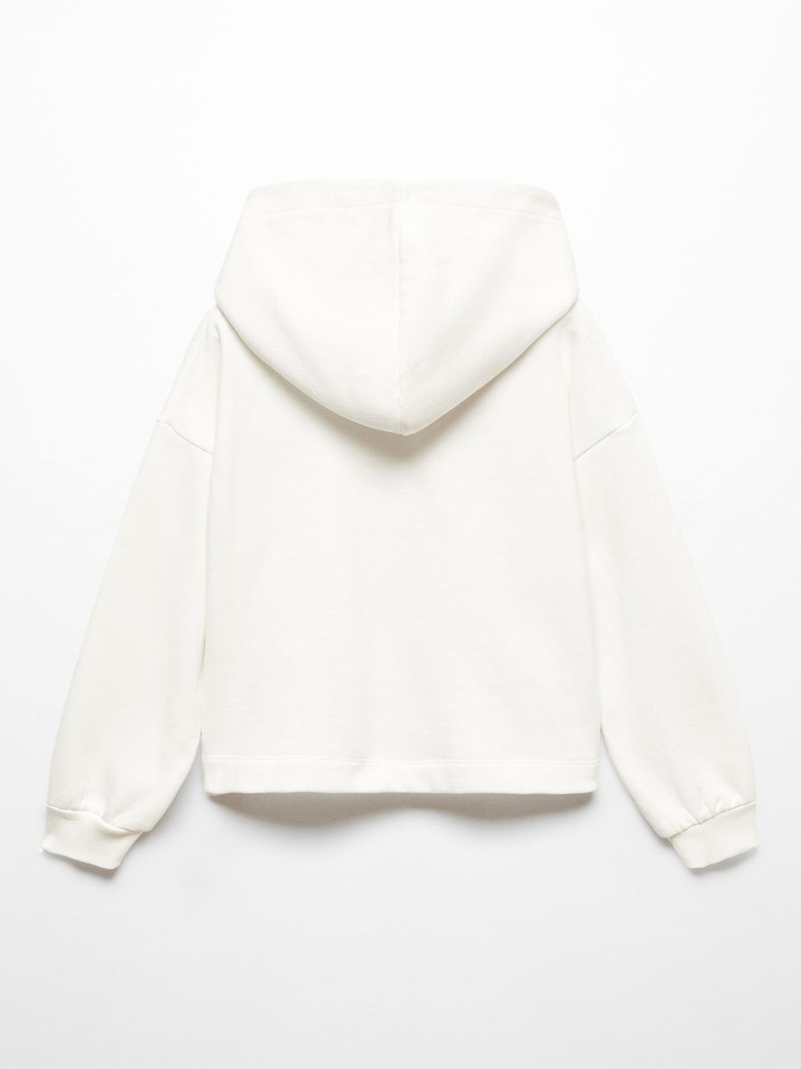 Buy Mango Kids' Great Embroidered Hooded Sweatshirt, Natural White Online at johnlewis.com