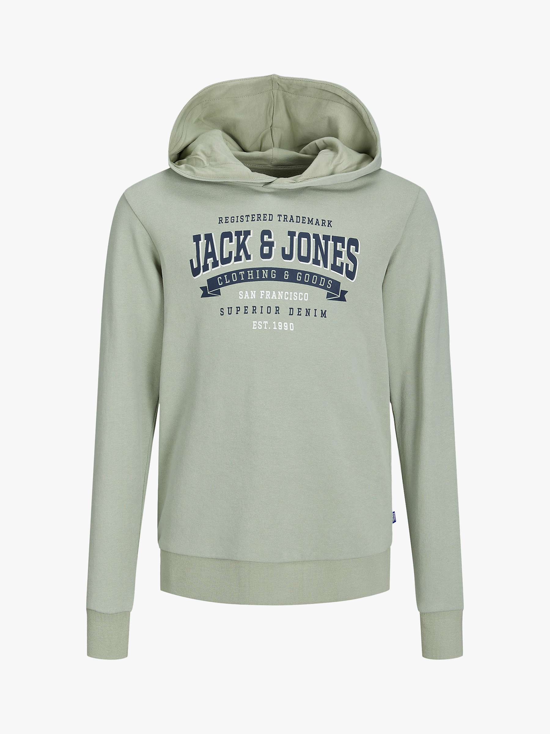 Buy Jack & Jones Kids' Logo Hoodie, Desert Sage Online at johnlewis.com