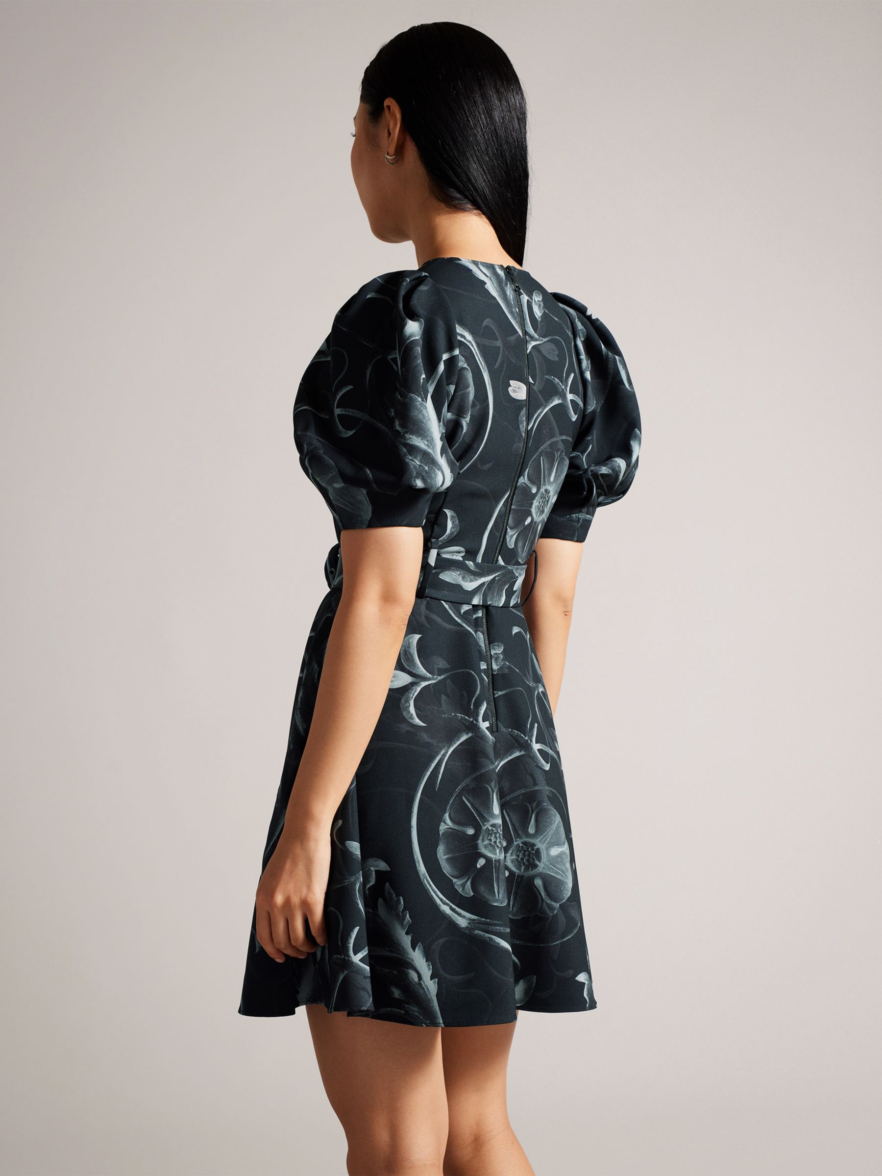 Buy Ted Baker Saaraih Belted Puff Sleeve Mini Dress, Black Online at johnlewis.com