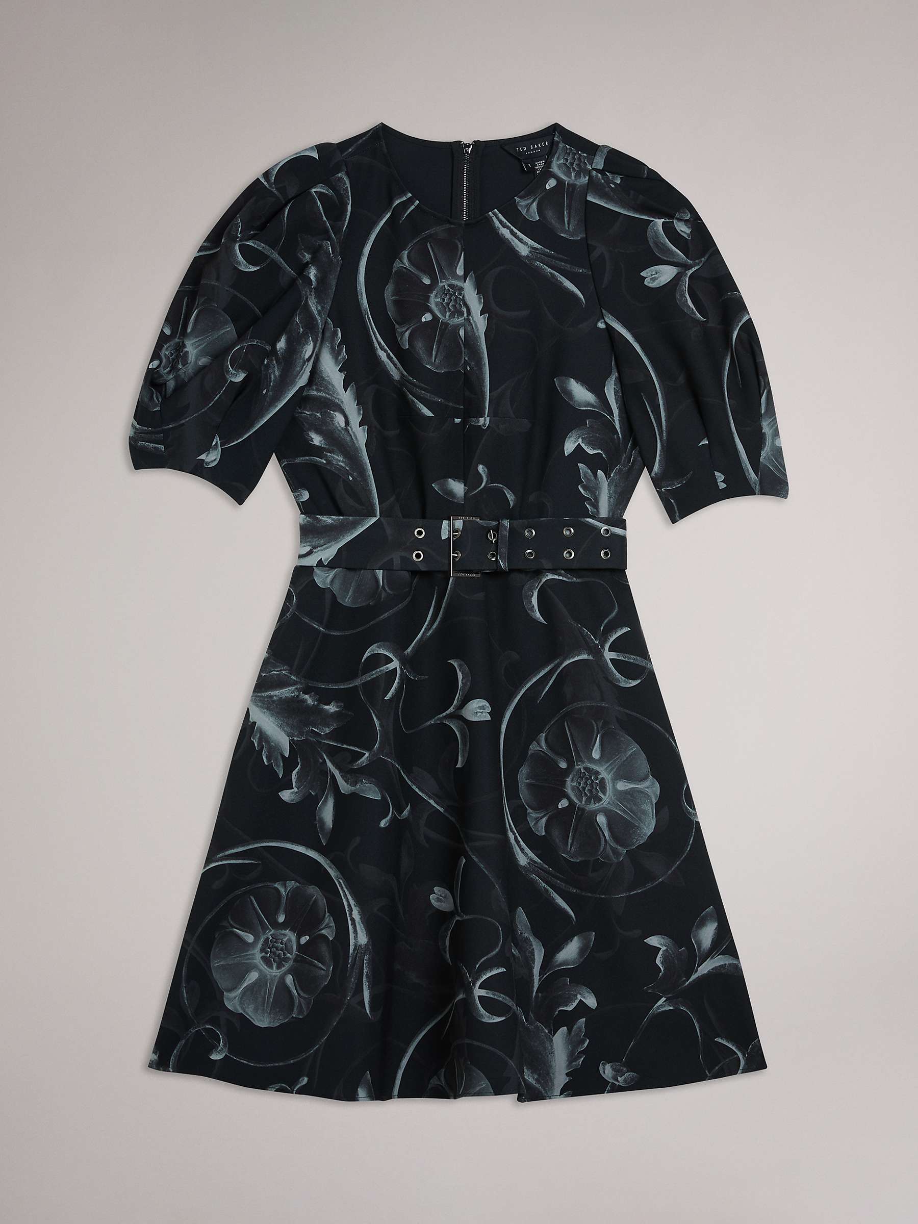Buy Ted Baker Saaraih Belted Puff Sleeve Mini Dress, Black Online at johnlewis.com