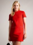 Ted Baker Rozlia Ponte Shift Dress, Mid Red