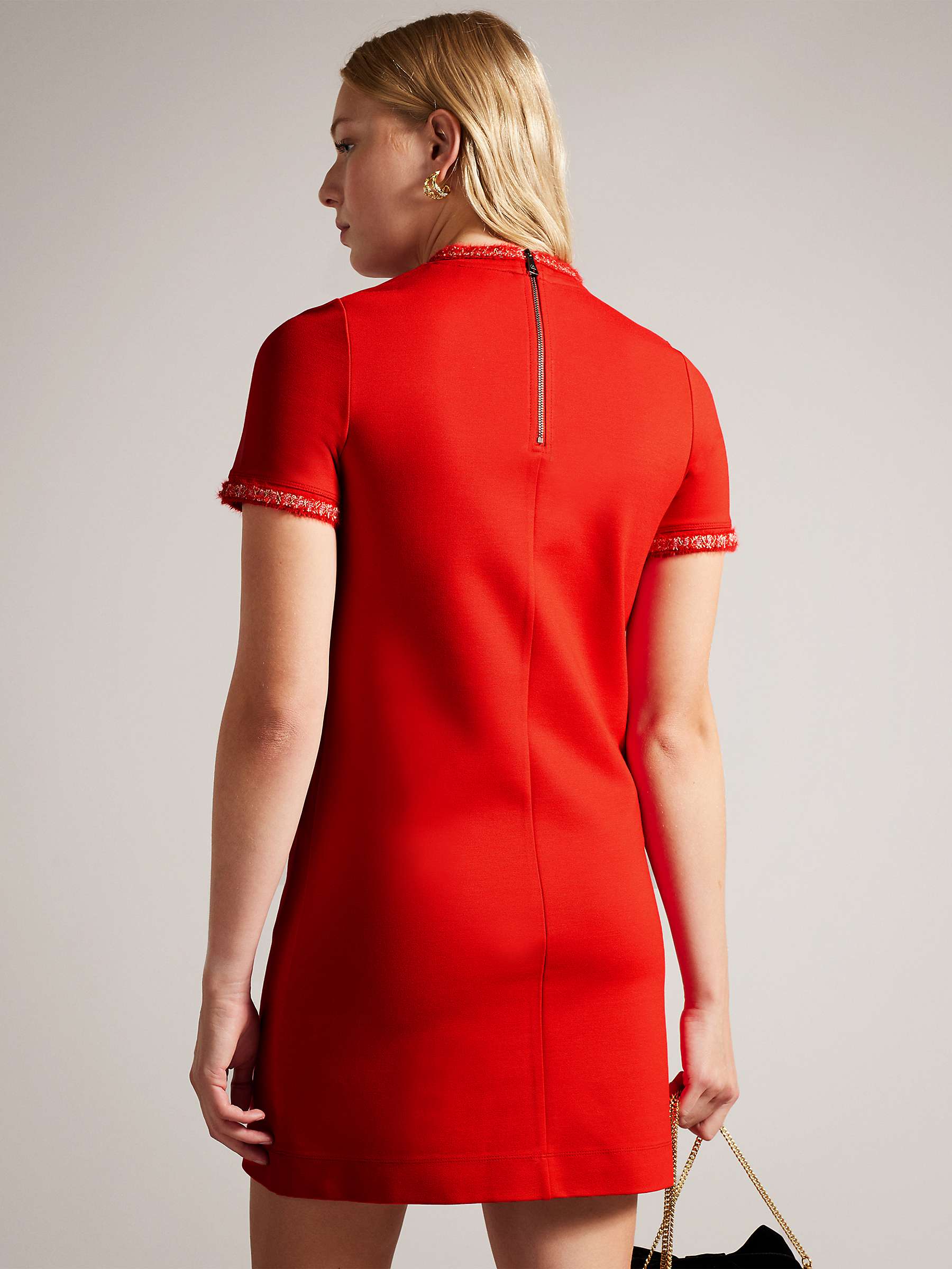 Buy Ted Baker Rozlia Ponte Shift Dress, Mid Red Online at johnlewis.com