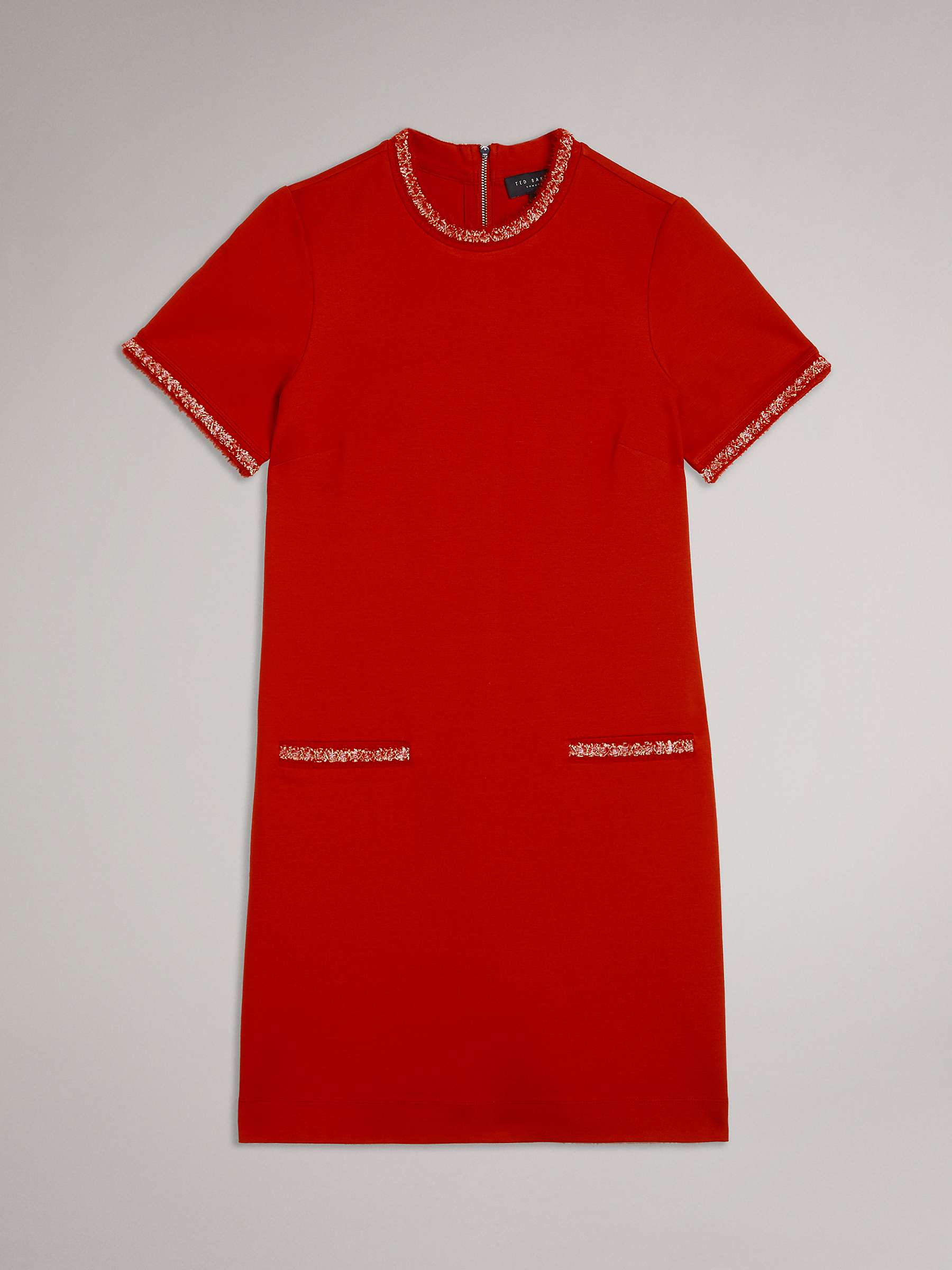 Buy Ted Baker Rozlia Ponte Shift Dress, Mid Red Online at johnlewis.com