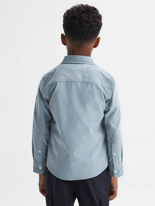 Reiss Kids' Albion Cut Away Collar Shirt, Soft Blue