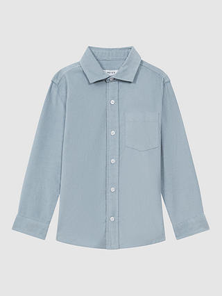 Reiss Kids' Albion Cut Away Collar Shirt, Soft Blue