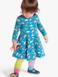 Frugi Kids' Organic Cotton Blend Sofia All the Things I Love Skater Dress, Tor