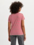 Levi's Perfect Stripe Round Neck T-Shirt, Sandy/Script Red