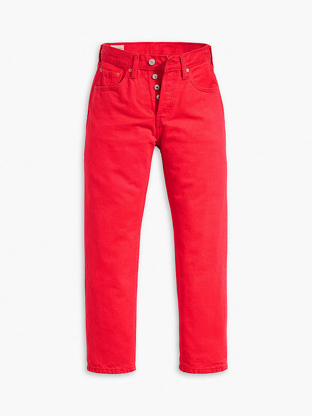 Levi's 501 Crop Jeans, Script Red
