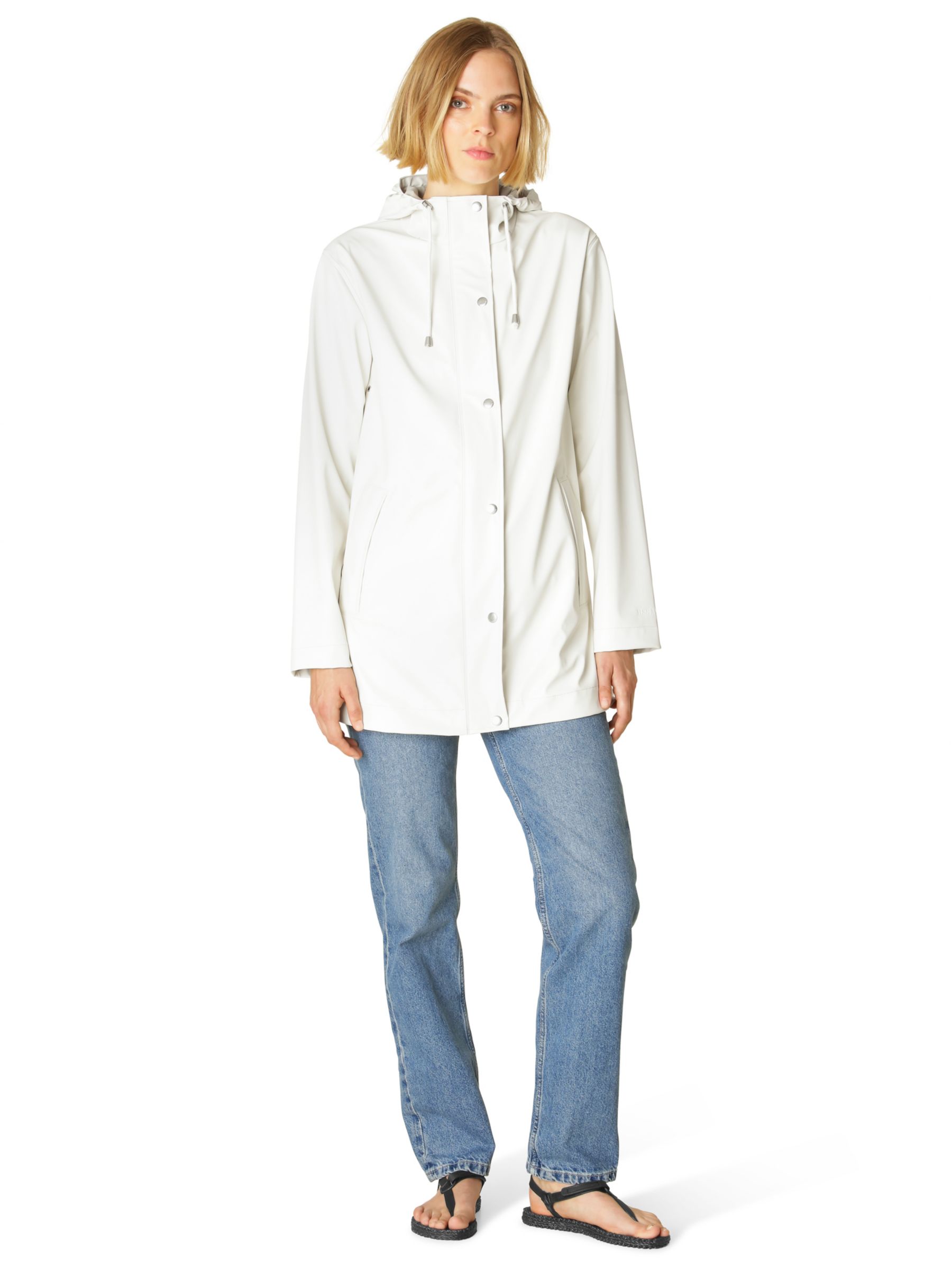 Ilse Jacobsen Hornbæk Waterproof Hooded Raincoat, Milk Crème at John ...