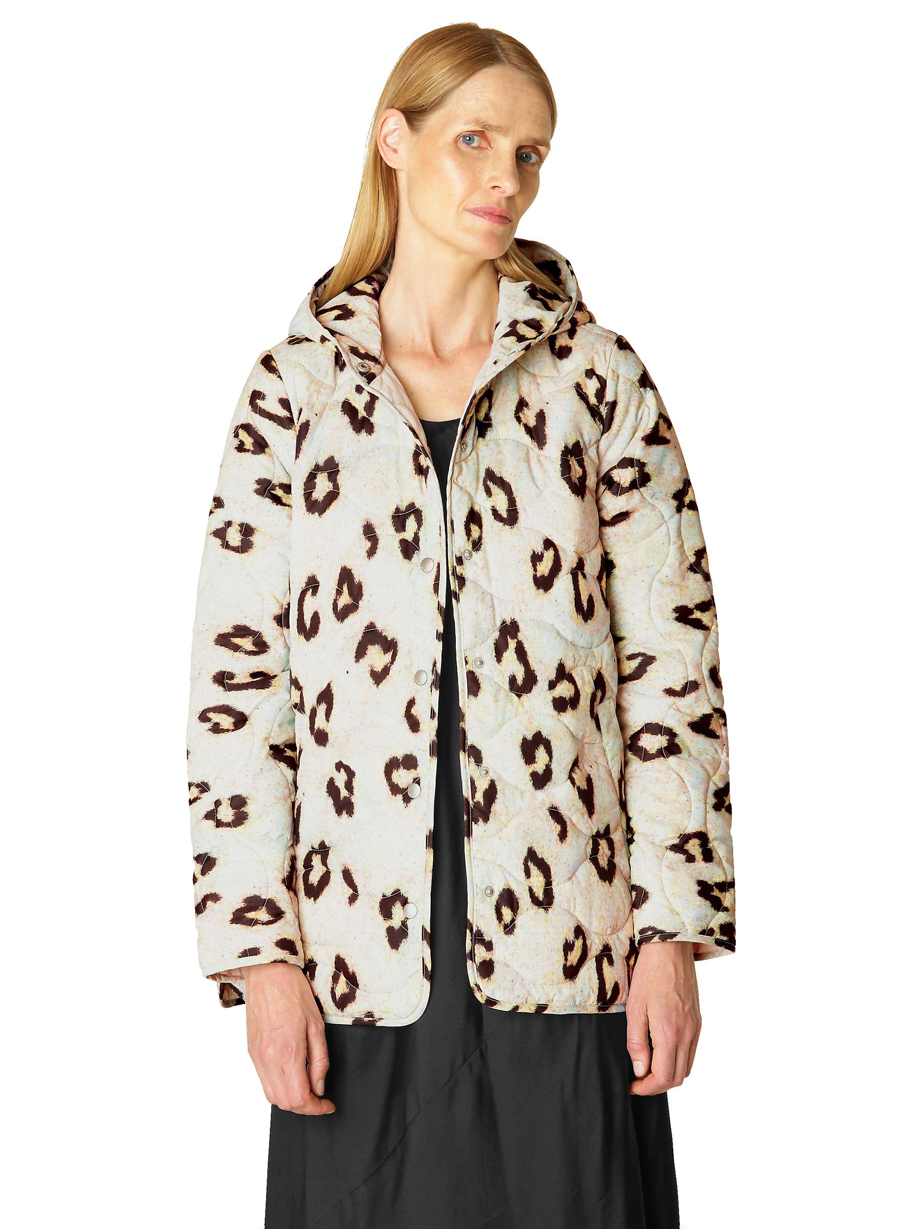 Buy Ilse Jacobsen Hornbæk Leopard Print Quilted Hooded Jacket, Multi Online at johnlewis.com