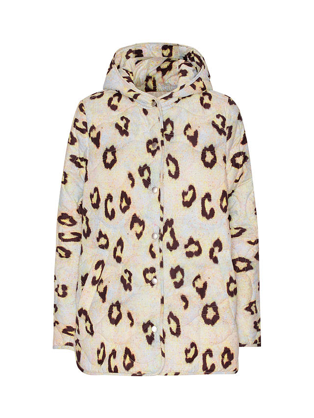Ilse Jacobsen Hornbæk Leopard Print Quilted Hooded Jacket, Multi