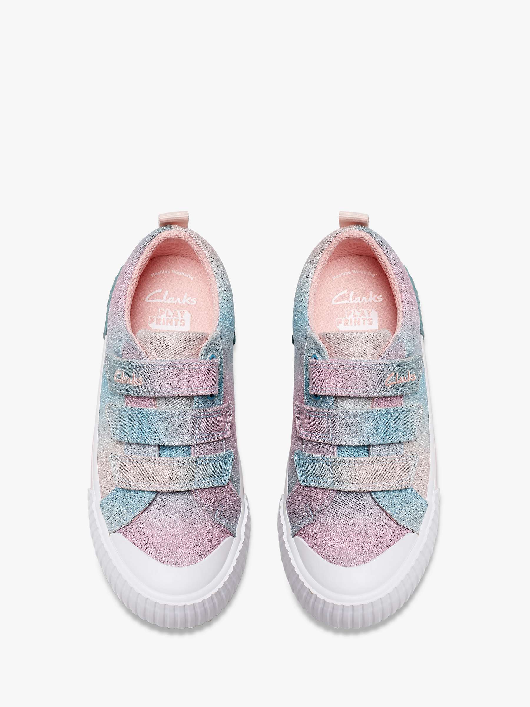 Buy Clarks Kids' Foxing Brill Glitter Trainers, Multi Online at johnlewis.com