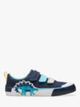 Clarks Kids' Foxing Tail Dinosaur Trainers, Navy/Multi