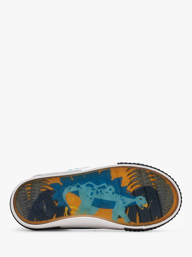 Clarks Kids' Foxing Tail Dinosaur Trainers, Navy/Multi