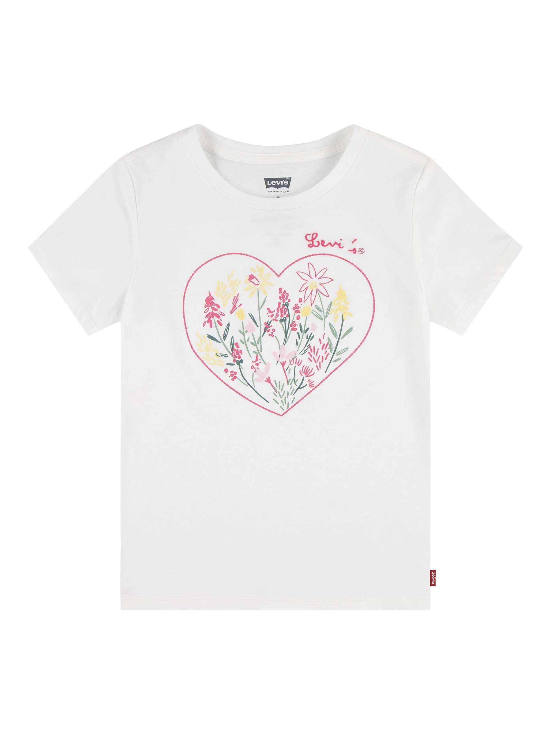 Buy Levi's Kids' Floral Heart Logo T-Shirt, Cream/Multi Online at johnlewis.com